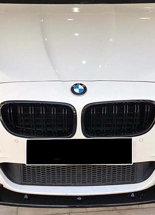 Передний спойлер dpt lip v-2 (для m-performance, черный глянец) для bmw 5 серия f10/f11 2010–2016 гг