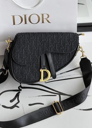 Женская сумка dior saddle bag черный