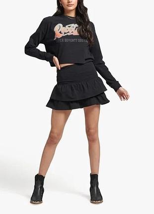 Трикотажна мініспідниця superdry з оборками (ярусна) — розмір l / eu 42 / uk 14