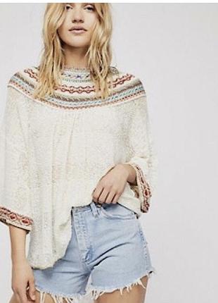 Новый вязаный свитер free people vacation, цвет слоновая кость,