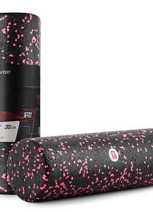 Роллер масажер (валик, ролик) заповнений hop-sport epp 30см hs-p030syg чорно-червоний