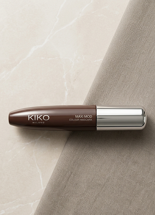Коричневая тушь kiko milano maxi mod colour mascara (б/в, оригинал)