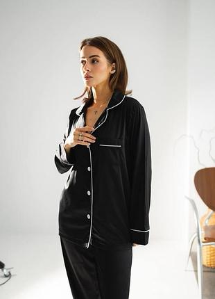 Пижама женская из шелка аргани стильный домашний костюм рубашка с брюками