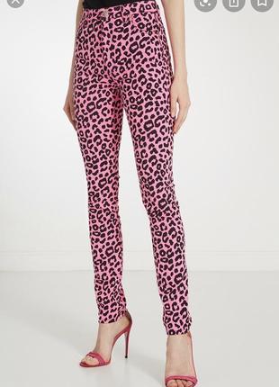 Розовые леопардовые джинсы h&m