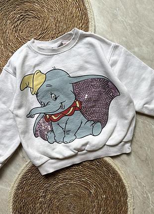 Світшот zara на дівчинку 3-4 роки слоник