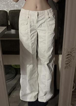 Y2k широкі білі карго штани h&m