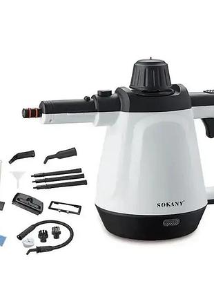 Пароочиститель ручной sokany 1200 вт с насадками, отпариватель для кухни, мебели и ванной hp-ur-1