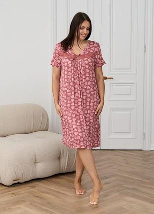 Віскозна сорочка з сердечками 4xl