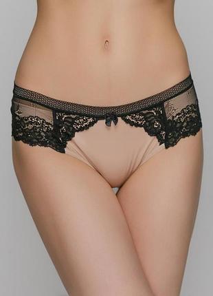 Труси жіночі бразиліани, мереживо та мікрофібра чорний, xl