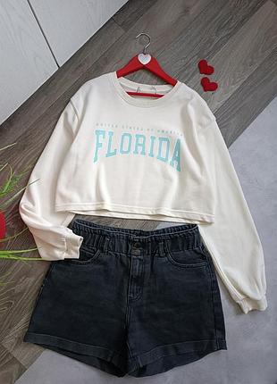 Свитшот укороченный бежевый florida. 2