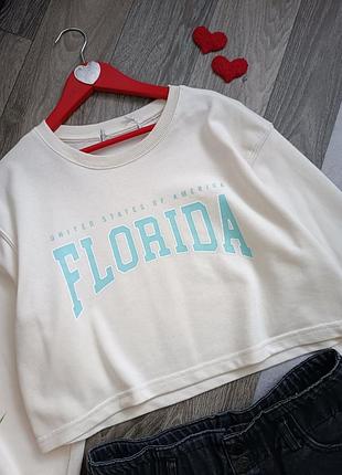 Свитшот укороченный бежевый florida. 4