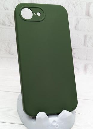 Чехол silicone case box для apple iphone 16e бампер с микрофиброй зеленый (без лого)