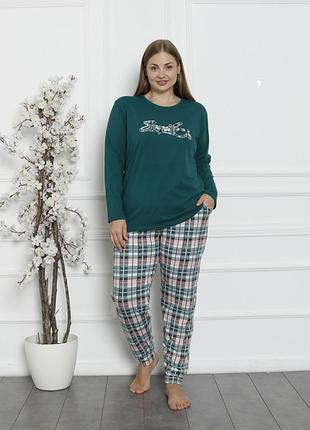 Комплект жіночий plus size зі штанами в клітинку — smile різні кольори, 4xl