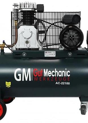 Компресор повітряний gut mechanic 100л 2.2kw 220v 396л/хв 10 bar (двопоршневий) ac22100