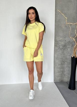 Летний костюм ao010 жёлтый oversize xl-3xl