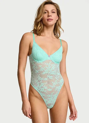 Мереживне боді victoria’s secret tease lace waterfall розмір m — спокусливий боді з чашками
