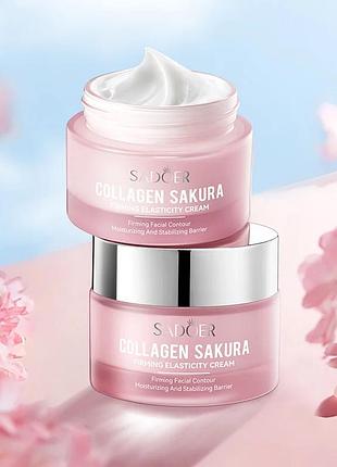 Крем для обличчя sadoer collagen sakura firming elasticity cream з екстрактом сакури
