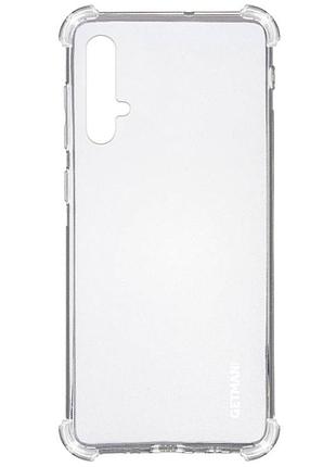 Чехол-накладка getman ease logo tpu для huawei honor 20 / huawei nova 5t , прозрачный защитный кейс с усиленными углами бесцветный