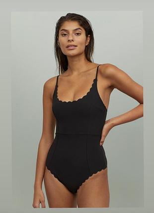 Черный купальник слитный h&m размер l