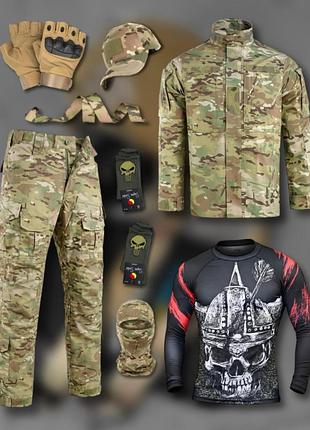 Комплект 9 в 1 британка skull + рашгард