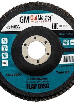 Диск шліфувальний по металу ø125*6.0*22mm p60 (плоский) fd27060
