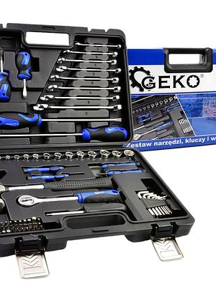 Набор инструментов 73шт ключи отвертки трещотка молоток для дома geko he1106