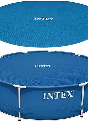 Солнечное покрытие для бассейна ø366 см пузырьковая пленка intex he0940