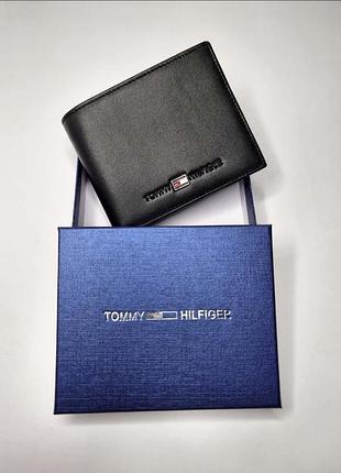 Мужской кожаный кошелек tommy hilfiger, кошелек томми хилфигер, складной кошелек, кошелек натуральная кожа