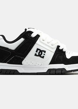 Белые кроссовки унисекс dc stag white black х диси 41