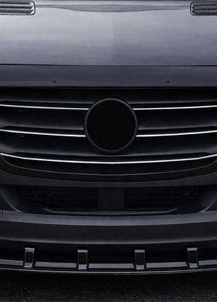 Передня lip накладка dpt (чорний глянець) для mercedes sprinter w907/w910 2018- рр