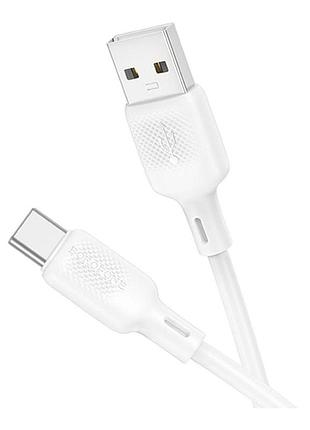 Кабель usb borofone bx113 silicone type-c 3a белый