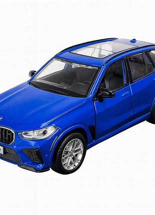 Іграшкова машинка автопром bmw x5m 1:32 — металева, світло і звук, інерційна, синя, арт. 68497-2