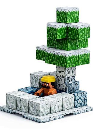Магнітний конструктор minecraft magnet world 39 деталей — набір магнітних блоків 2×2 см з фігурками майнкрафт, арт. t9915