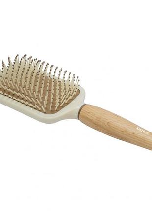 Гребінець для волосся масажний hair brush 25,6*8,5*3,5 см з деревяною ручкою
