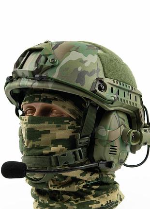 Шолом 2.0 "fast team wendy" aramid nij iiia multicam + активні навушники hd-16 mc