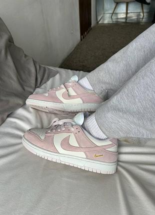 Женские кроссовки nike dunk low pearl pink sail найк дак розовые данки