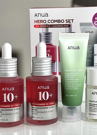 Набор для очищения и сияния кожи anua hero combo set