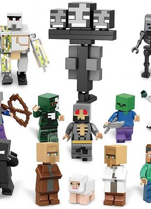 Конструктор minecraft xl04 — набір фігурок 13 героїв, 150 деталей
