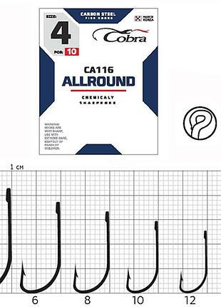 Крючки cobra allround crystal сер. ca116 разм. 014 10шт.