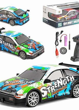 Дрифт машинка на радиоуправлении 4х4 toyota ae86 (805-6а) сменные колеса, подсветка, аккумулятор 3.7 v голубой