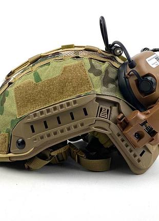 Шлем fast nij 3a с наушниками earmor m32 plus (coyot)