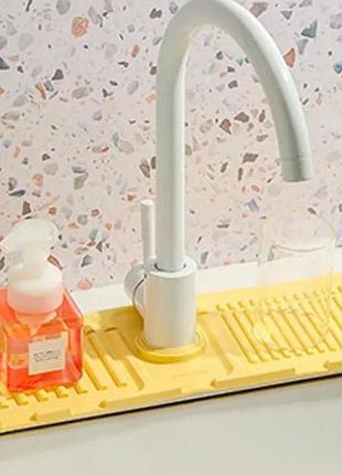 Килимок бризковик на кран drain mat ly-692 жовтий