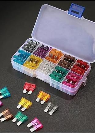 Набор автомобильных предохранителей mini blade fuse 50шт.
