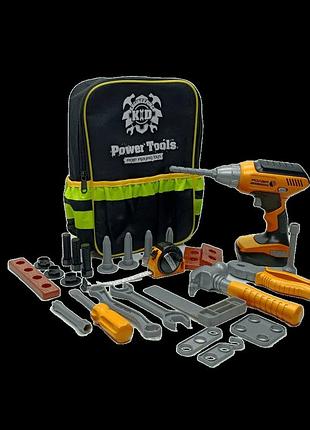 Ігровий набір yi wu jiayu інструменти «power tools» (28 предметів) у рюкзаку t025