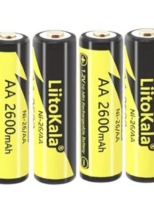Аккумулятор aa 1.2v 2600mah liitokala ni-26/aa черный с желтым