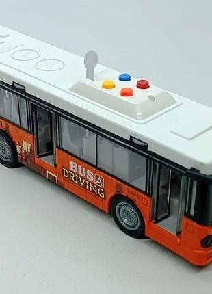 Міський транспорт shantou автобус «driving bus» музичний, помаранчевий (28 см) js120-120a-1
