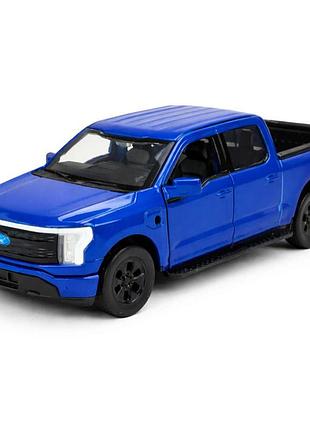 Металлическая игрушечная машинка автопром ford f-150 lightning 1:36 — синяя, свет, звук, открывающиеся двери, 16 см