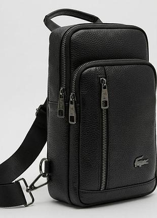 Чоловіча сумка на груди (слінг), бананка, барсетка lacoste (0441)