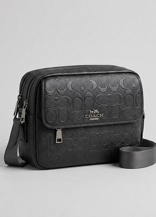Мужская брендовая барсетка, сумка coach (2514) черная