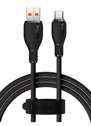 Кабель baseus pudding series fast charging cable usb to type-c 100w 1.2m cluster black